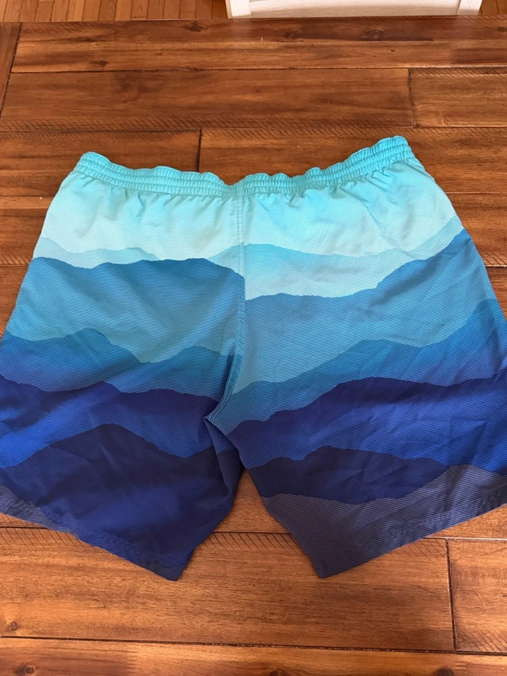 Nike Men’s Teal to Navy Layered Wave Swim Trunks size XXL